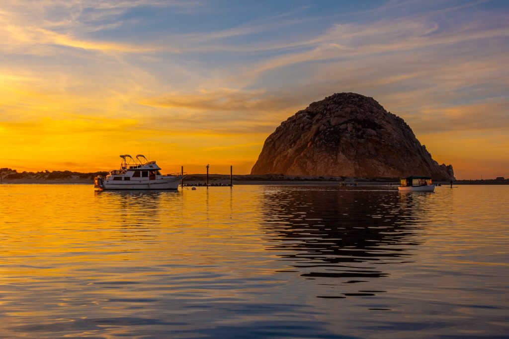 View of Morro Rock During Sunset