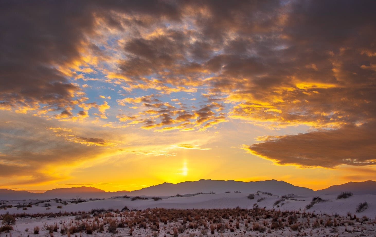 Sun is setting at White Sands National Park, 2022
