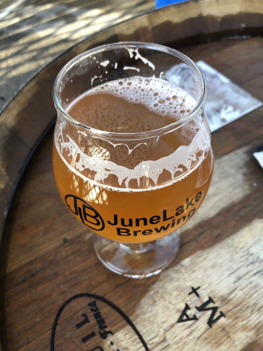 Glass of very delicious beer from June Lake Brewing