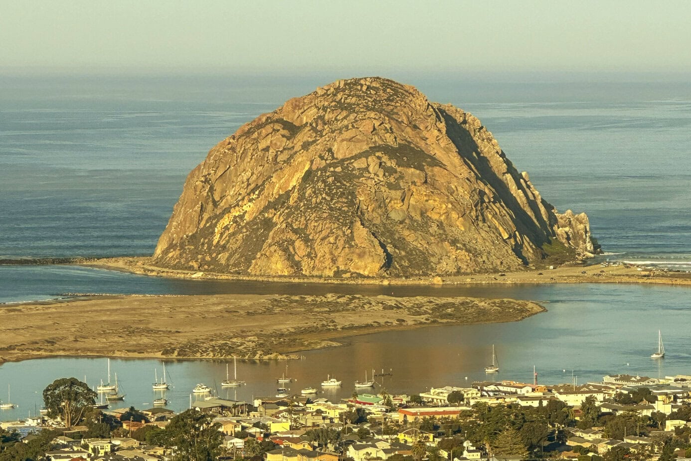 Morro Rock from Black Hill Trail, Morro Bay_
